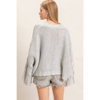 Cable Knit V-Neck Sweater