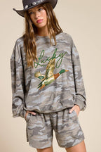 Lucky Ducky Mallard Graphic L/S French Terry Pullover