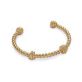 24K Gold Filled Knotted Rope Cuff Bracelet