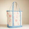 Large Nautical Print Canvas Tote | Beach Carry Bag