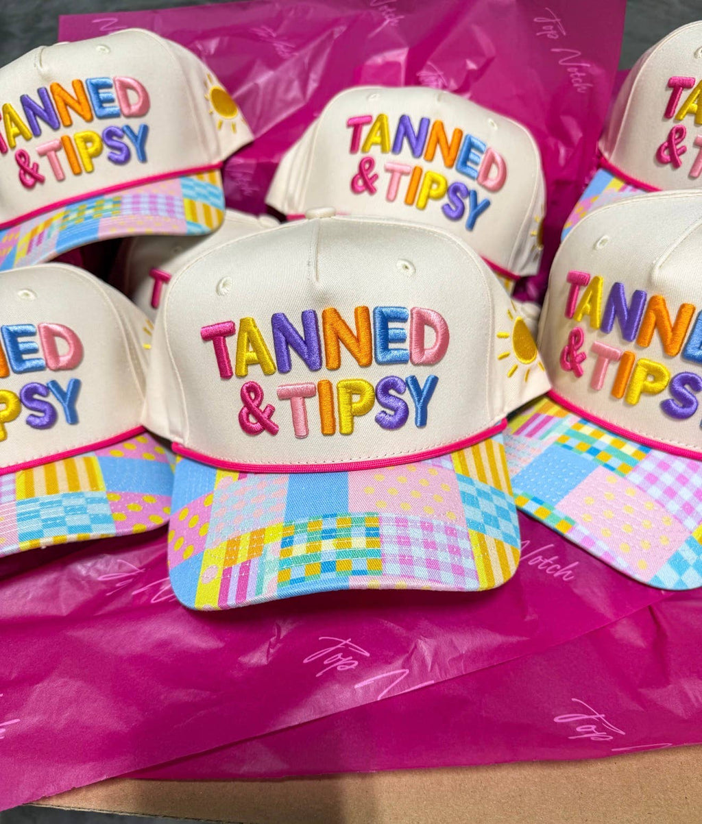 Tanned & Tipsy Embroidered 3D Hat