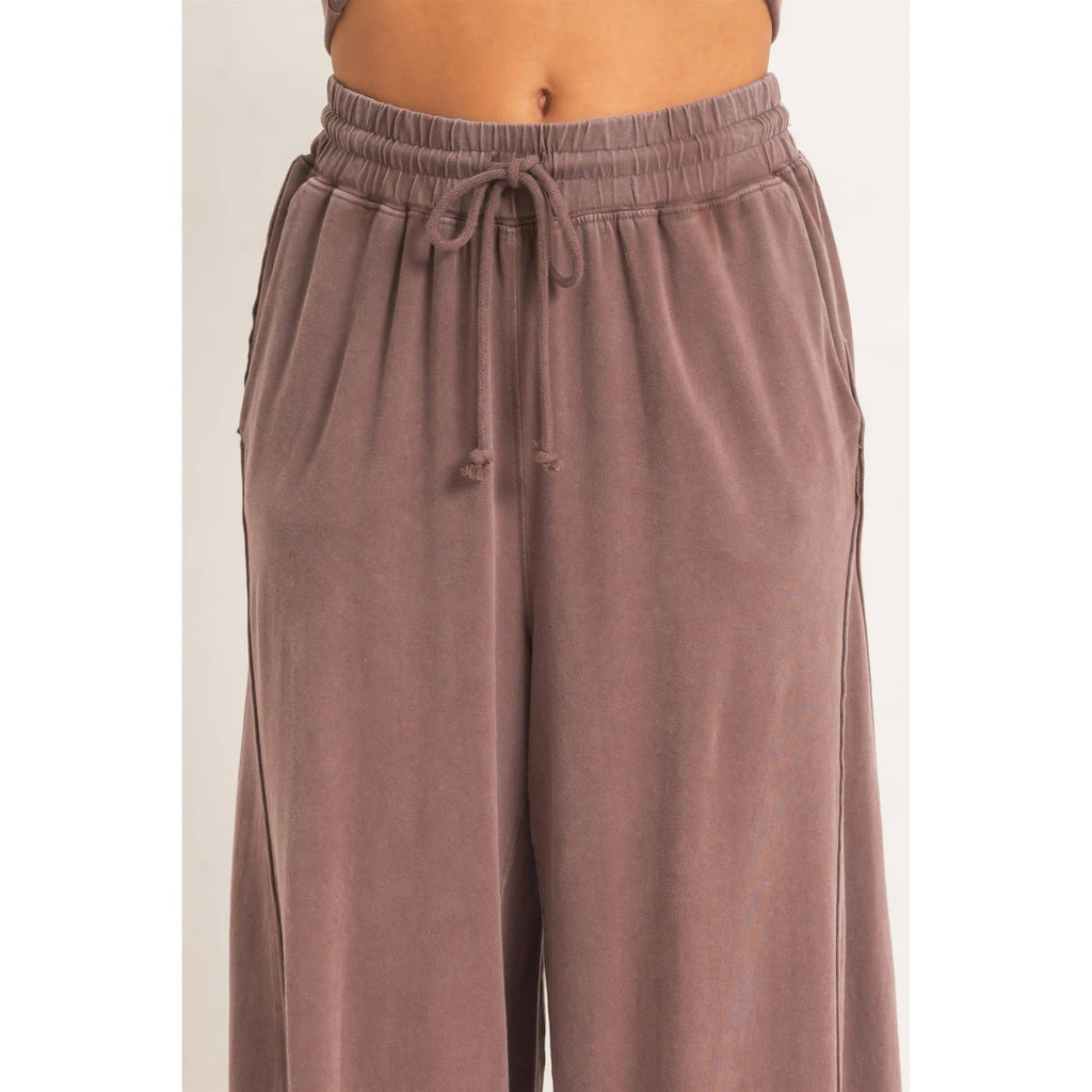 Wide Leg Mineral Wash Pants