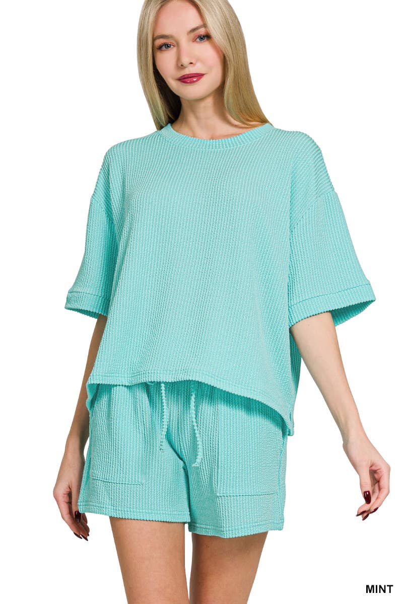 Rib Tee & Shorts 2pc Set
