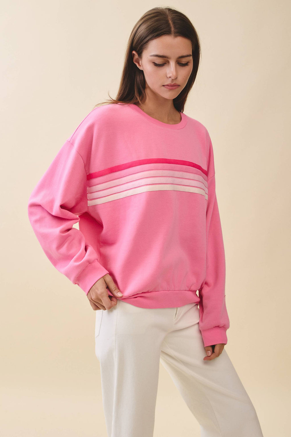 9150GK Retro Ombre Stripe Graphic Sweatshirt