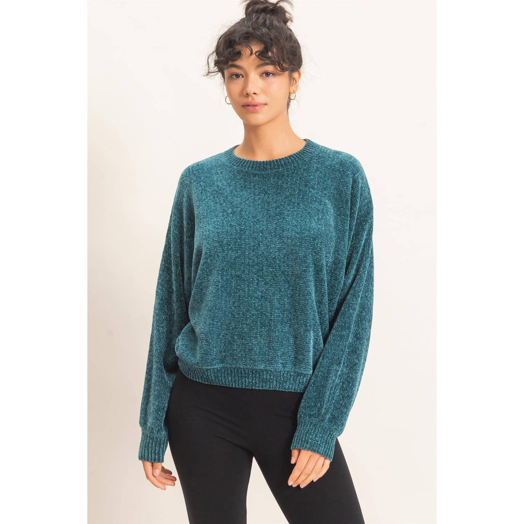 Chenille Crew Neck Sweater