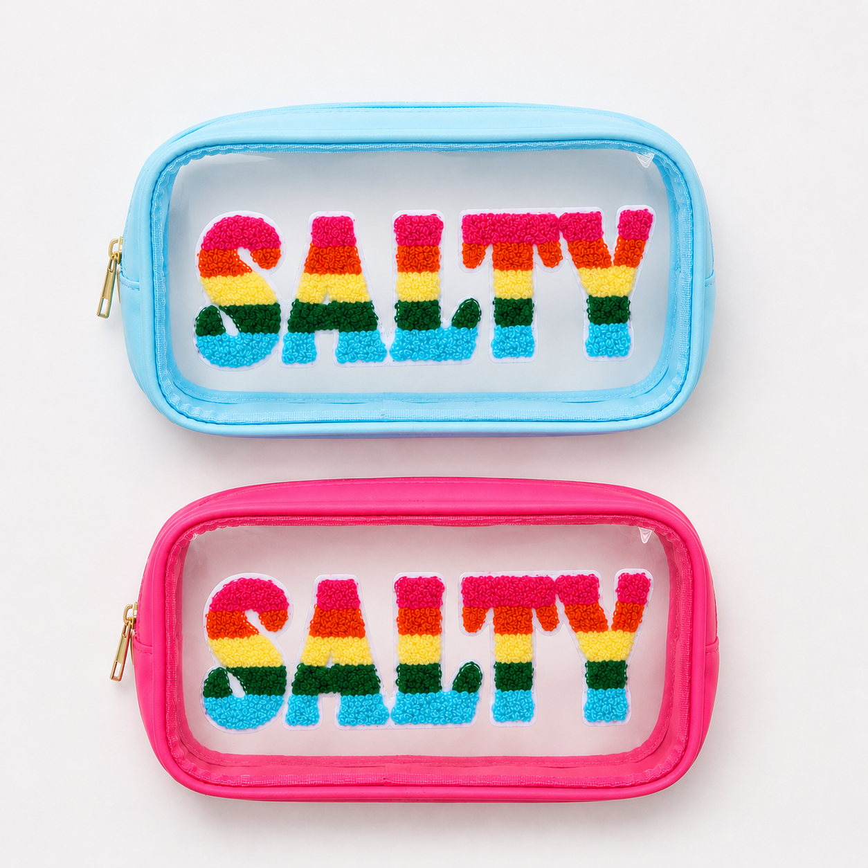 6-Piece Set SALTY Clear Cosmetic Bag Bundle ( $36 Value )