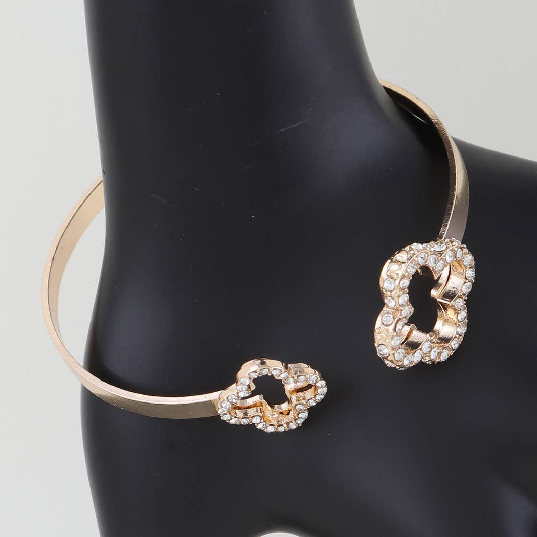 Bejeweled Open Clover Bracelet