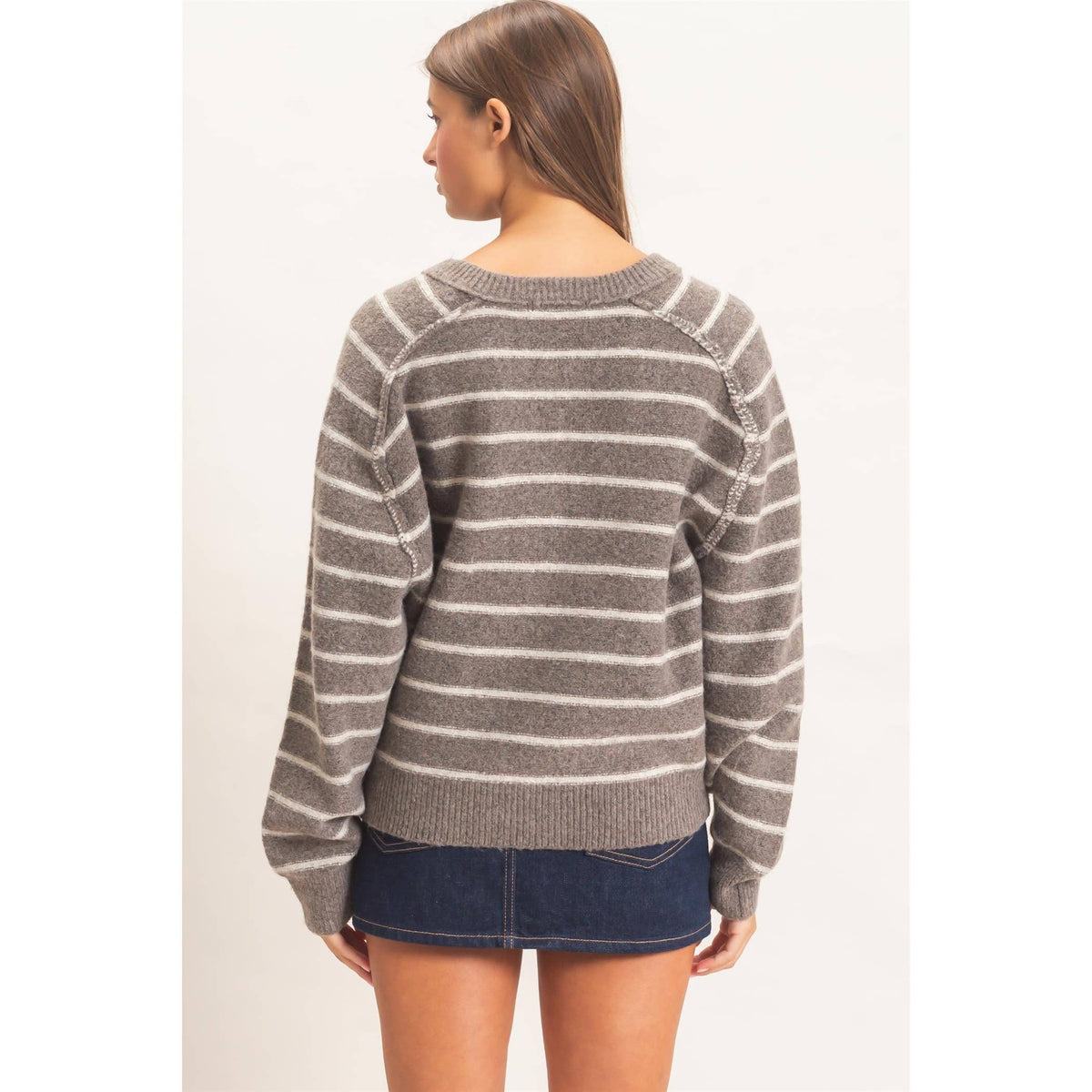 Stripe Henley Sweater