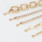 Multi Bejeweled Link Chain Bracelet