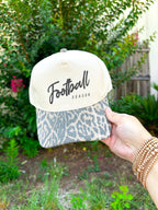 Football Season Washed Leopard Canvas Trucker