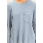 Mineral Wash Waffle Long Sleeve Top