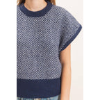 Chevron Knit Cap Sleeve Sweater