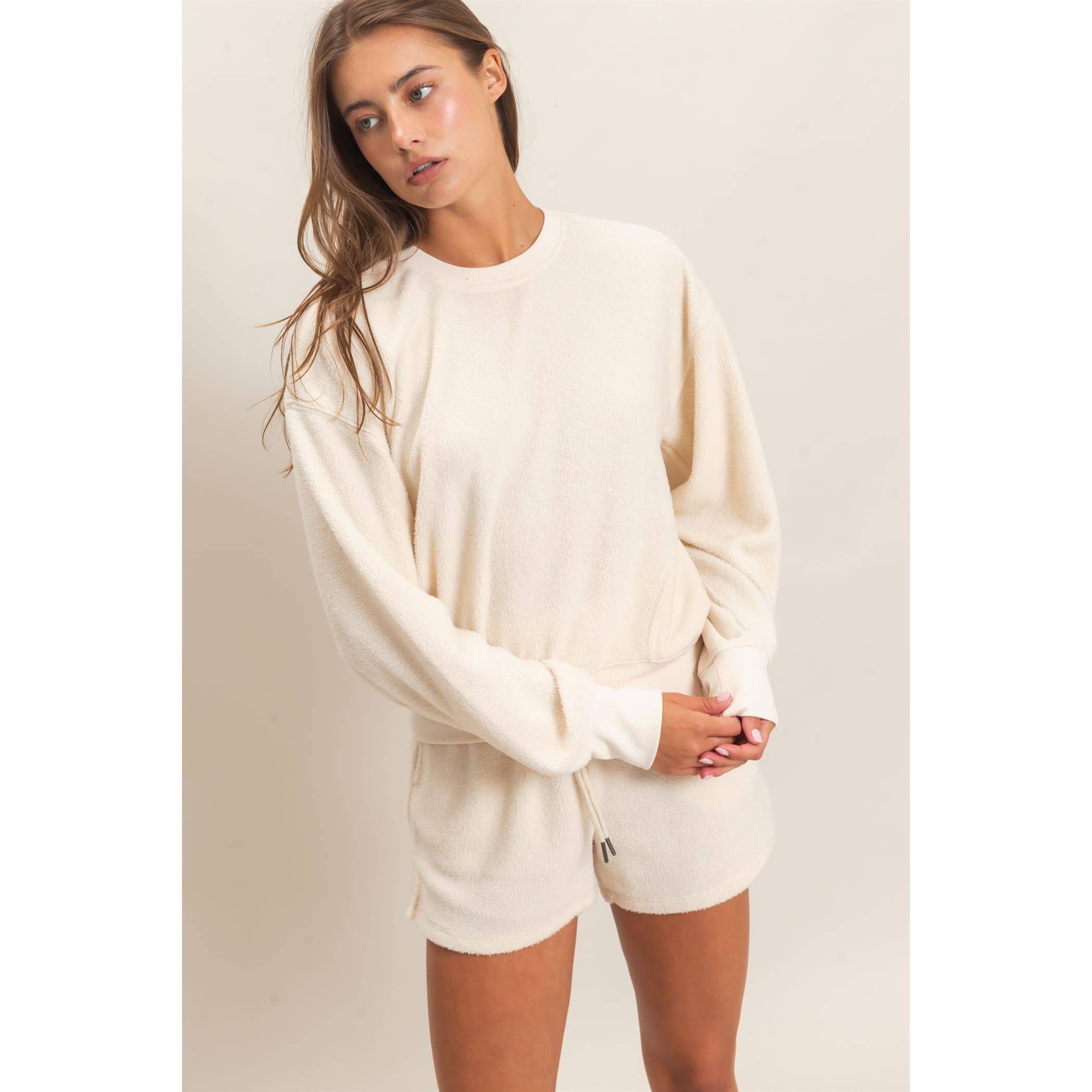 Contrast Sweatshirt & Shorts Set