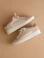 Pearl Studded Paneled Sneaker
