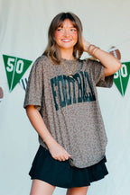 Football Brown Leopard Tee