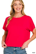 Cropped Round Neck Tee