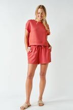 Luxe Sand Wash Rib Classic Tee Set