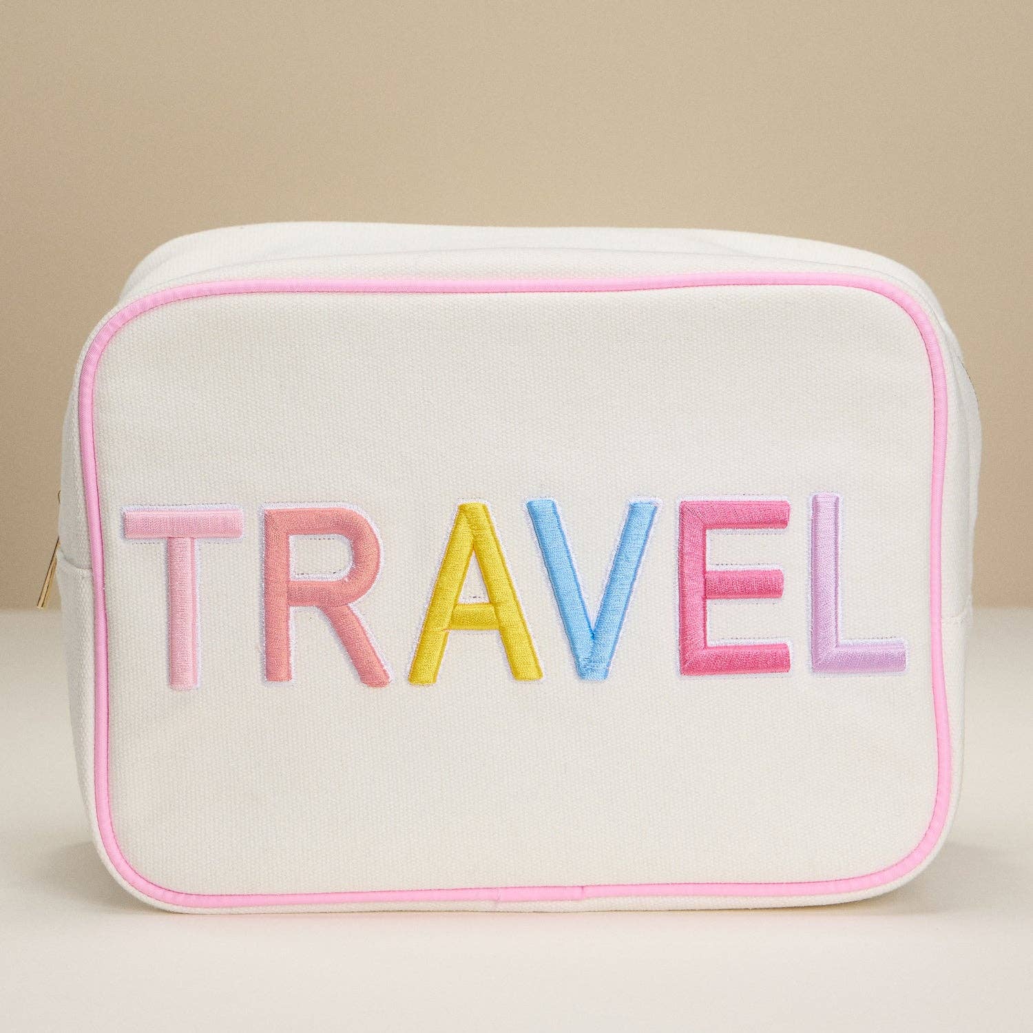 Refined Canvas Travel Bag | Rainbow Script
