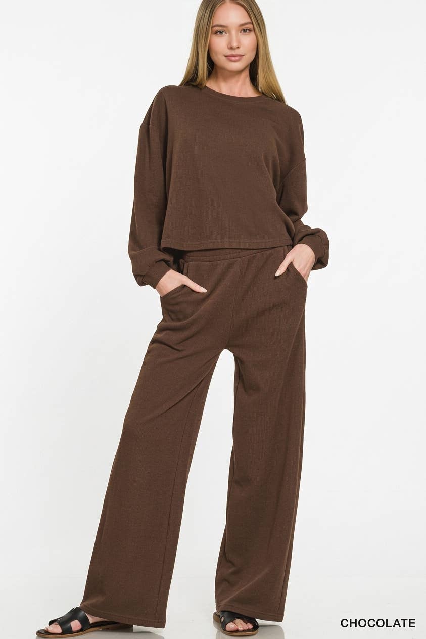 French Rib Pullover & Pants 2PC Set