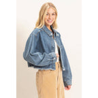 Frayed Hem Denim Jacket
