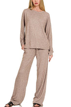 Soft Melange Hacci Long Slv Tee And Pants Set