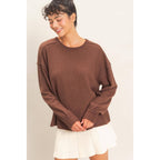 Raw Edge Waffle Sweatshirt