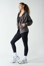 Fleece Hoodie Jacket with Tapered Sleeves