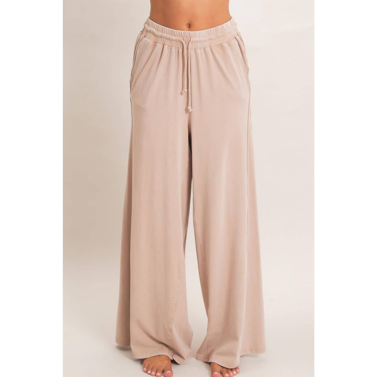 Wide Leg Mineral Wash Pants