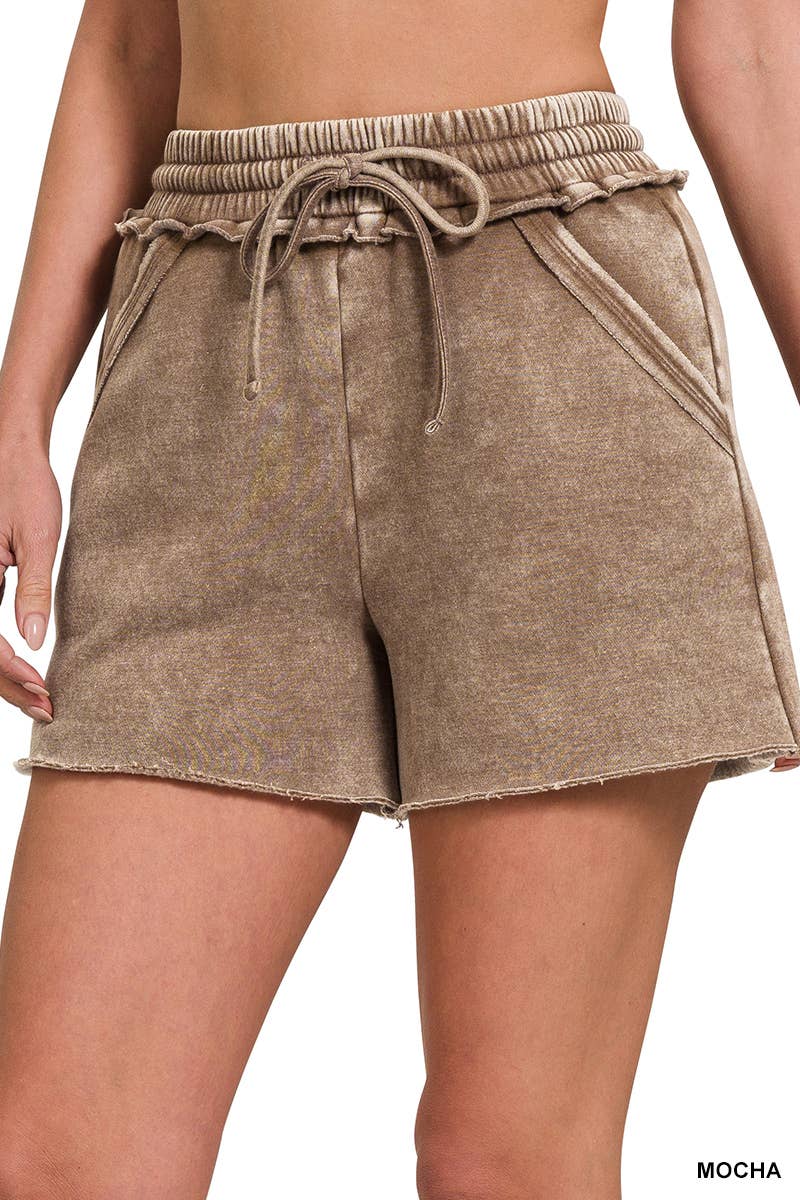Elastic Waistband Dolphin Shorts