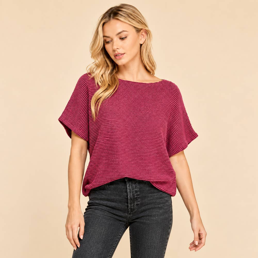 Solid Ribbed Basic Top