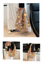 Floral Knitted Hollow Out Tote Bag