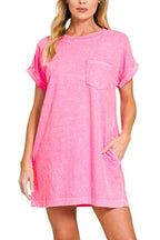 Halo Washed Premium Cotton T-shirts Dress