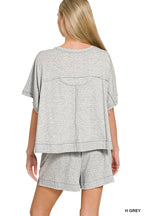 Exposed Seam Boxy Top N Shorts Set