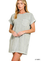 Halo Washed Premium Cotton T-shirts Dress