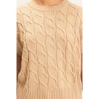 Cable Knit Cap Sleeve Sweater