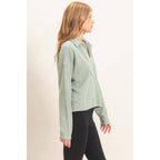 Ribbed Collared Pullover Top