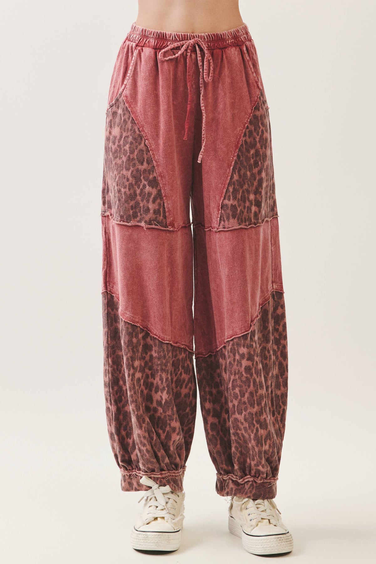 Mineral Washed Cheetah Leopard Balloon Lounge pants HP6948