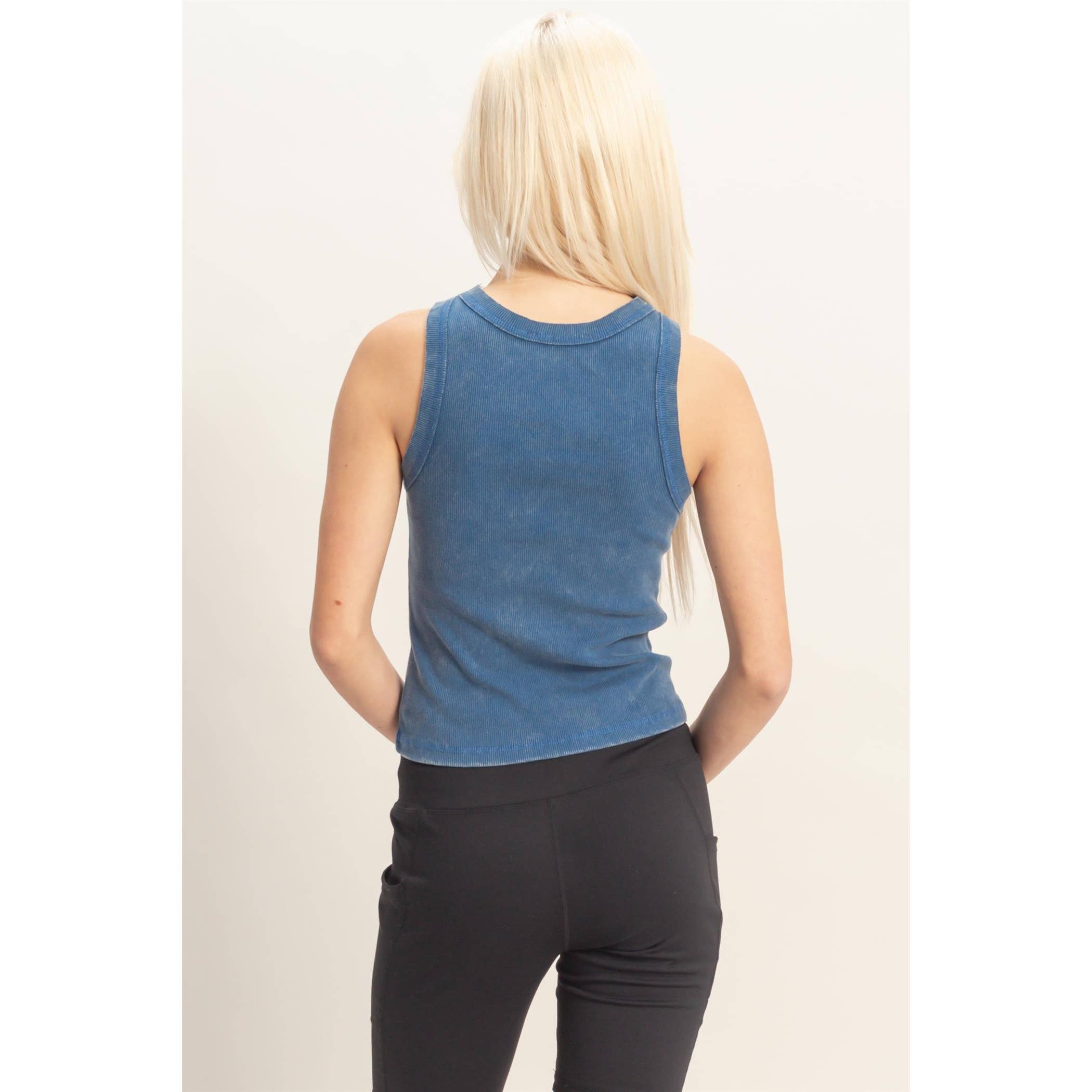 Acid Washed Ribbed Tank Top