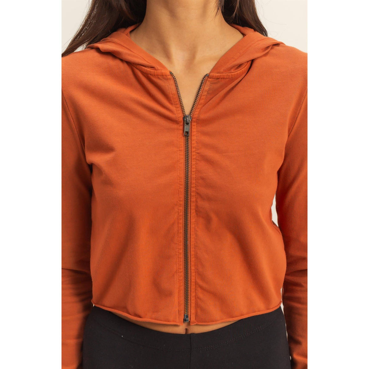 Zip Up Cropped Hoodie