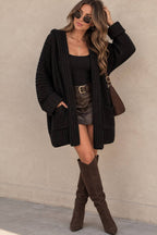 Chunky Knit Hooded Cardigan