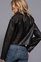 Vintage Wash Faux Leather Motor Jacket