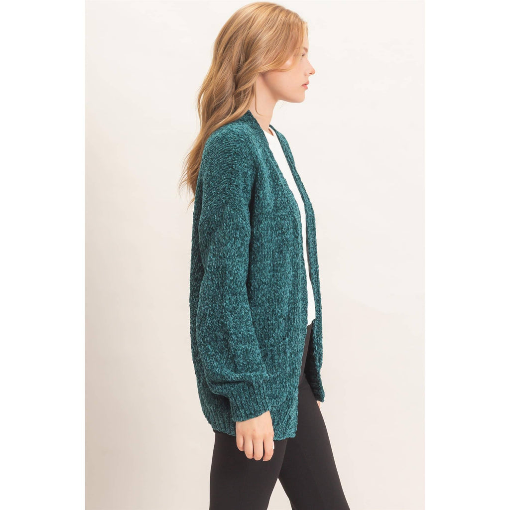 Patch Pocket Chenille Cardigan