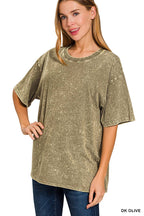 `Vintage Wash Oversize Cotton Tee