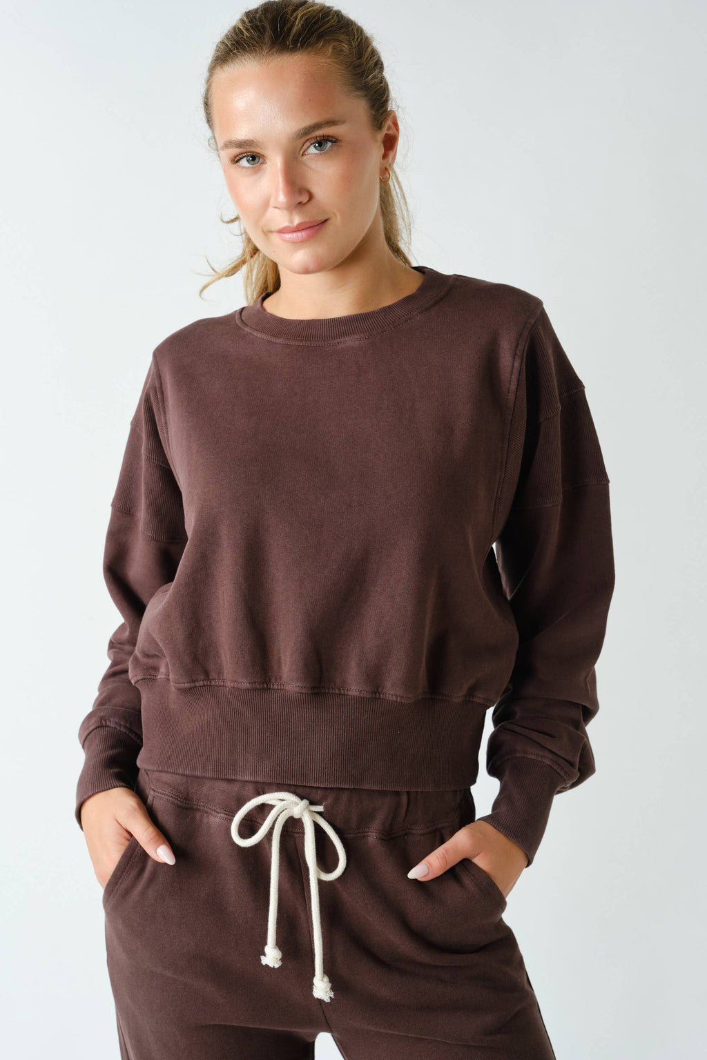 Mineral Wash Luxe Cropped Sweatshirt