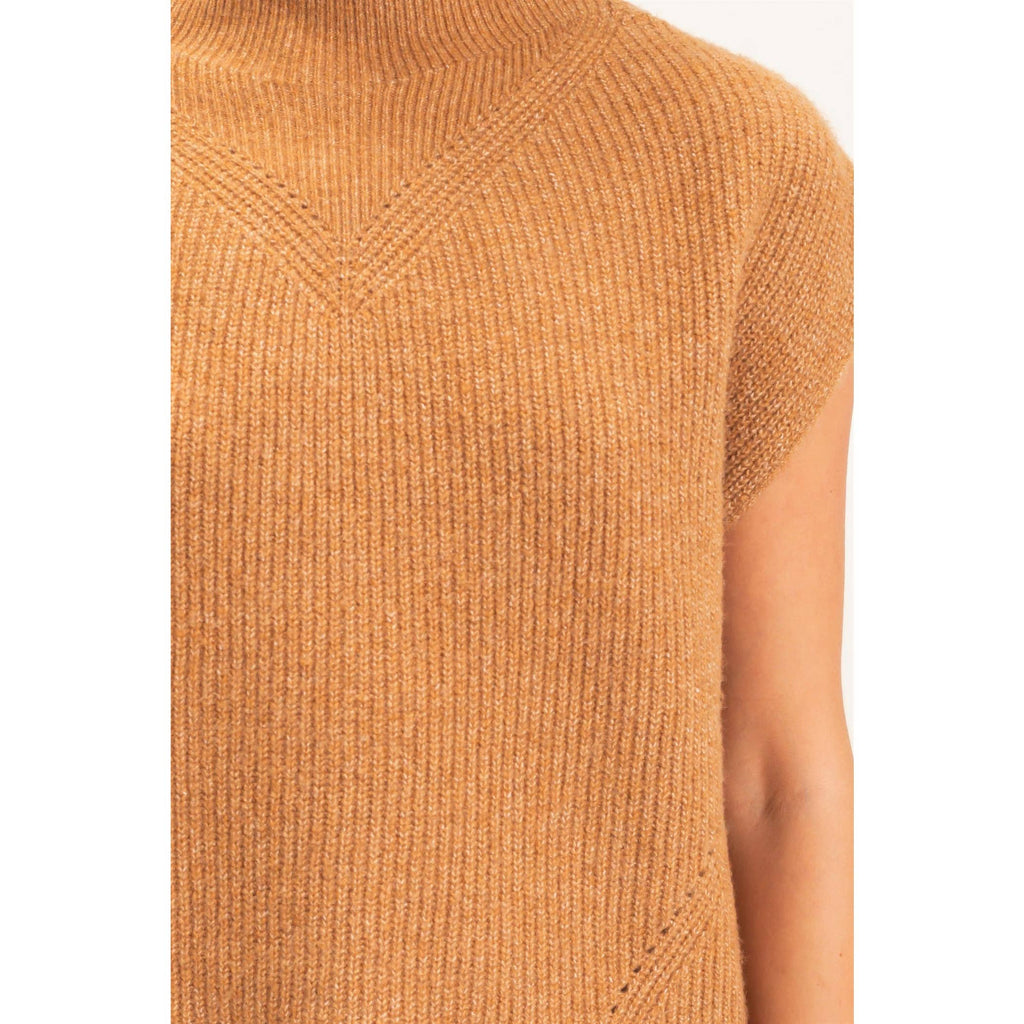 Sleeveless High Neck Sweater
