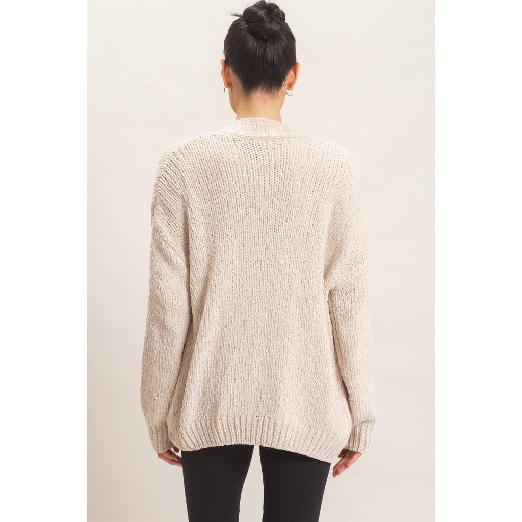 Patch Pocket Chenille Cardigan