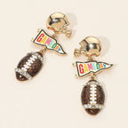 Gameday Football Helmet Drop Earrings