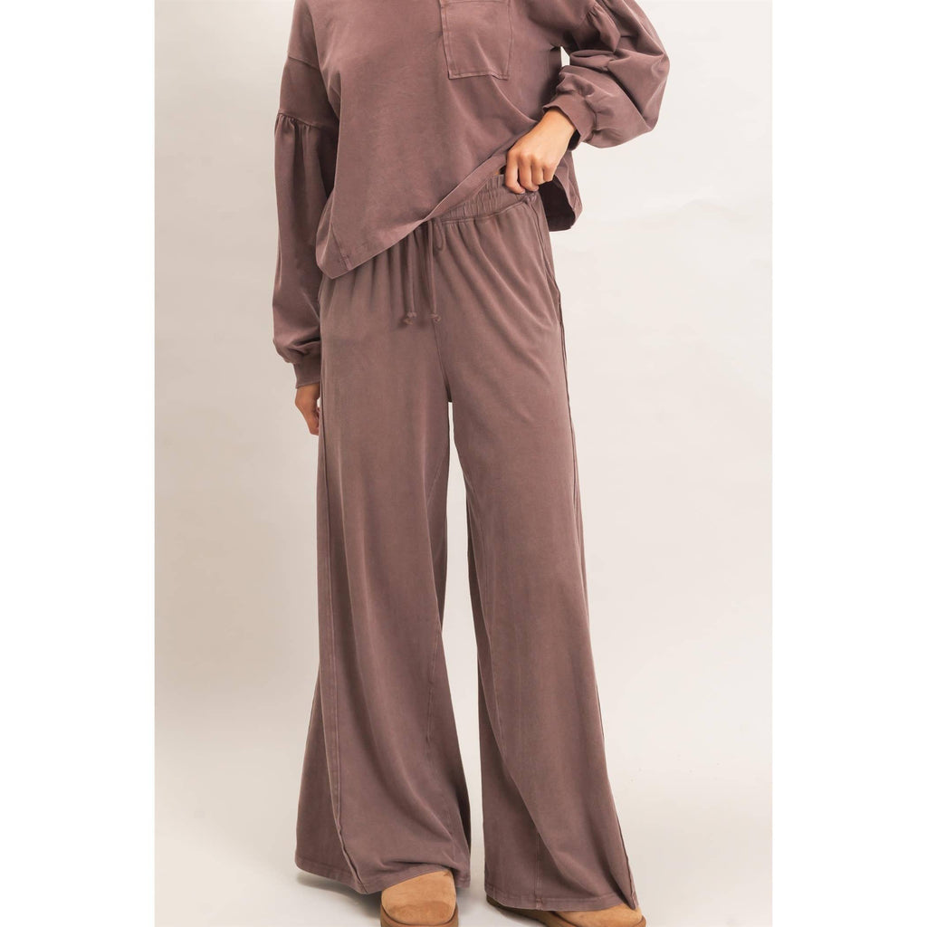 Wide Leg Mineral Wash Pants