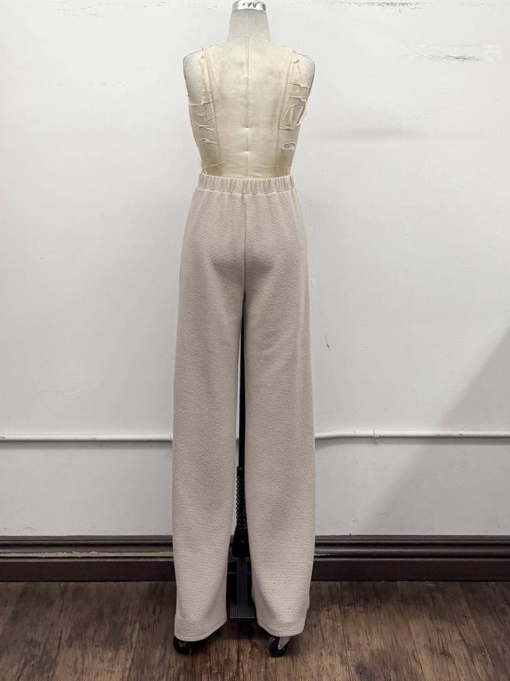 Textured Polo Lounge Top & Wide-Leg Pant Set