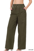 Vintage washed wide leg pants - Zenana